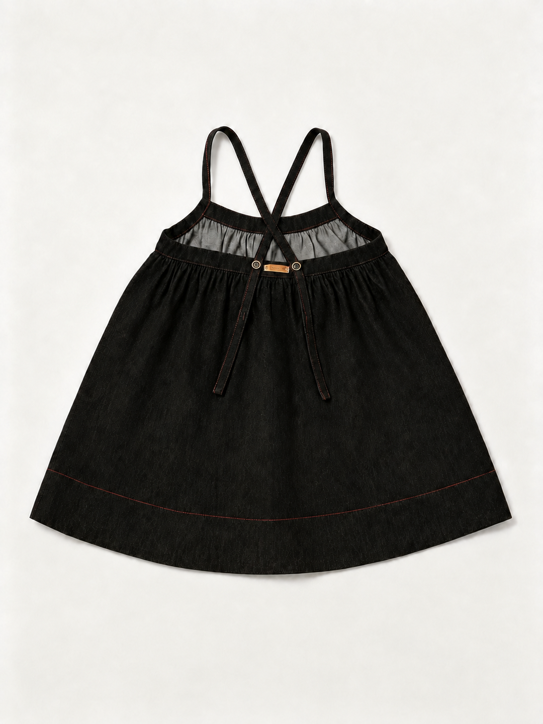 SP2601 GIRLS BLACK DENIM PINAFORE