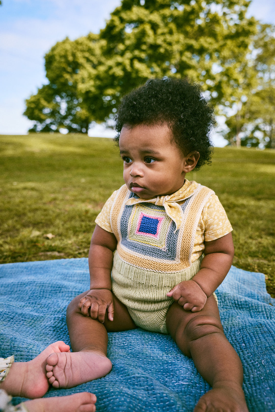 BABY LOG CABIN ROMPER-AVENTURINE