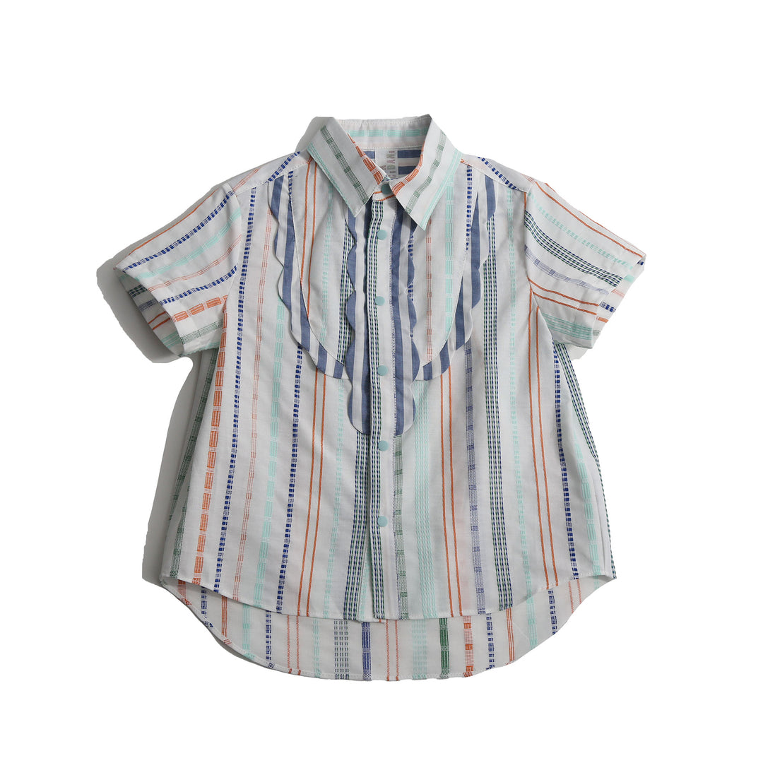 B-TP90S-ATTICUS SCALLOPED SNAP SHIRT-Sugar Mix