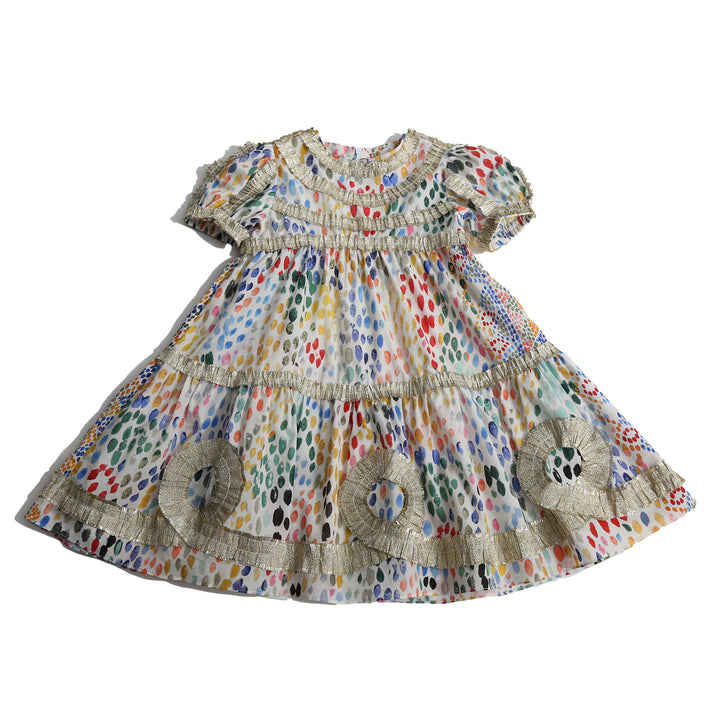 G-DR310V-ALEXANDRA RIBBON PLEATED FROCK-Rainbow