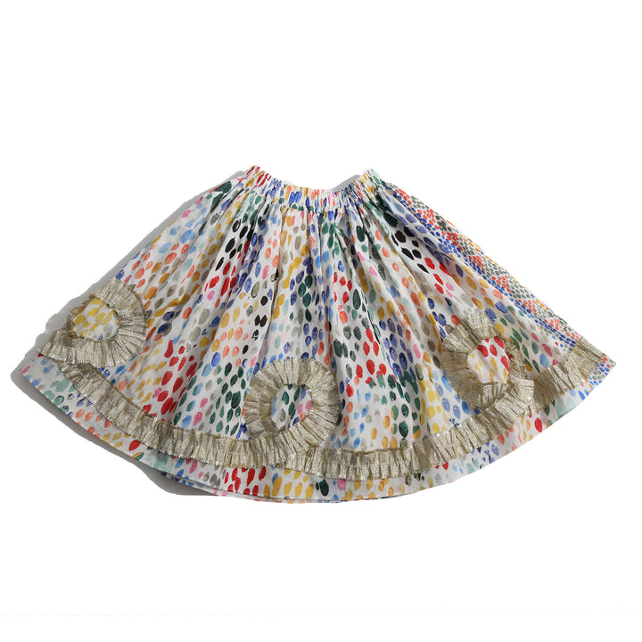 SK145V-ALEXANDRA RIBBON PLEATED SKIRT-Rainbow