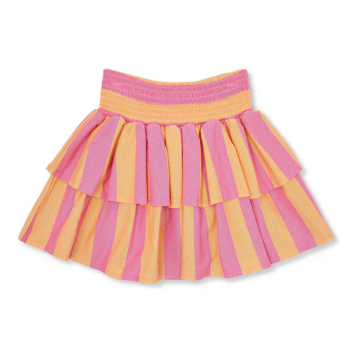 Stripe Smock Skirt - Cashmere Rose/Peach Cobbler