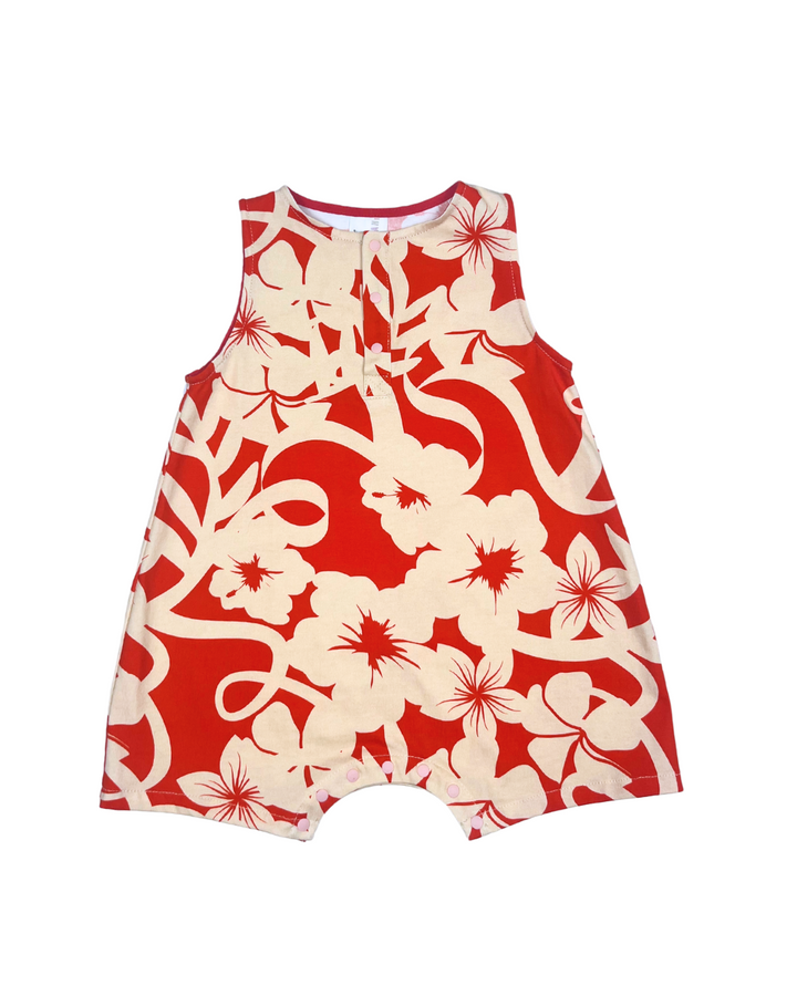 JOP4S-HENLEY ONESIE-HIBISCUS MIX