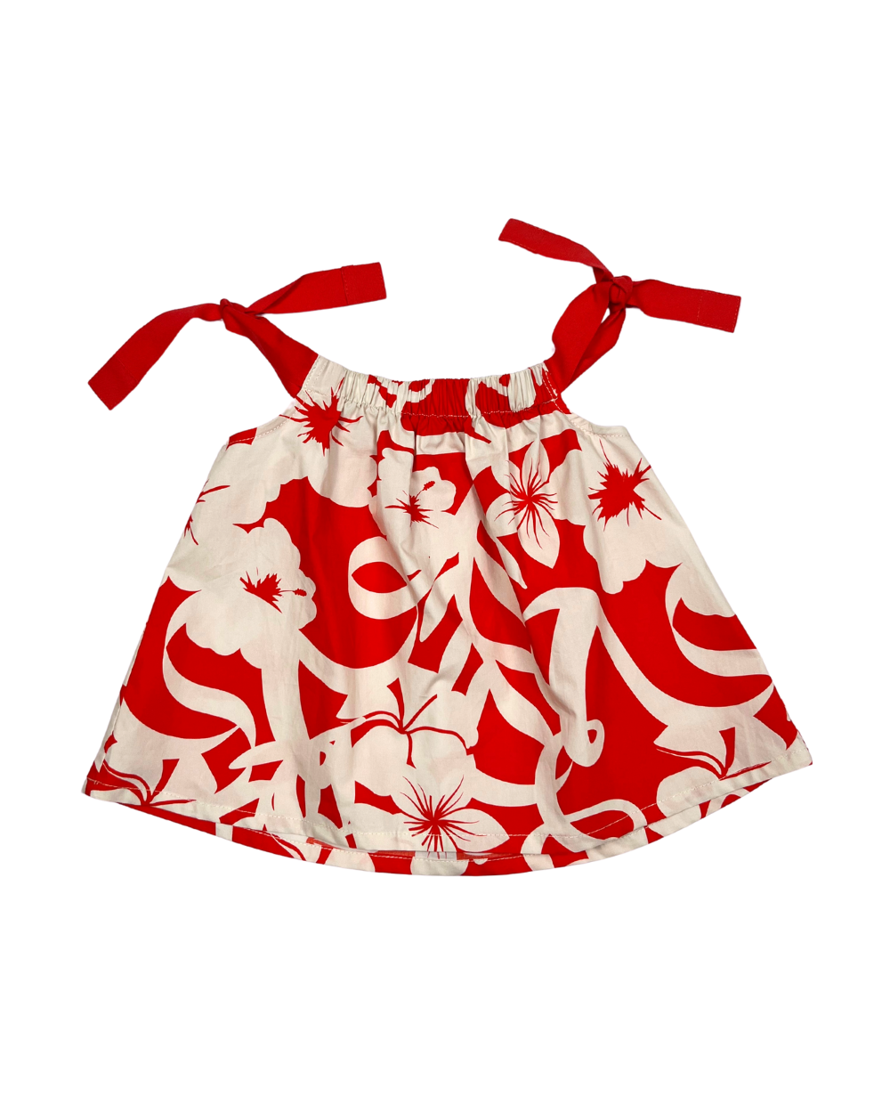 TP121S-RUCHED TIE TOP-HIBISCUS MIX