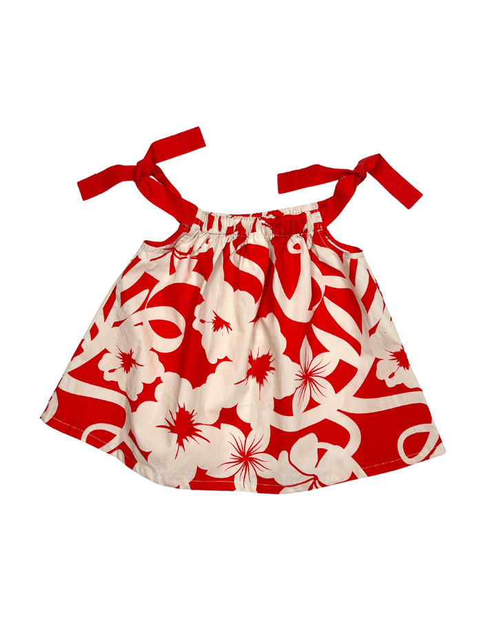 TP121S-RUCHED TIE TOP-HIBISCUS MIX