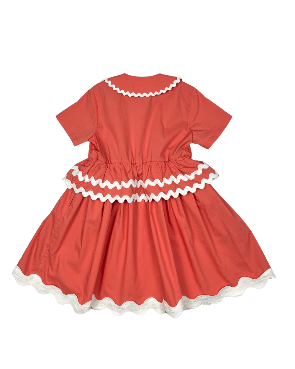 Ric Rac Pattern Tea Set DR359S-TEA LENGTH RIC RAC DRESS (CUSTOM)-CORAL – whoopikids