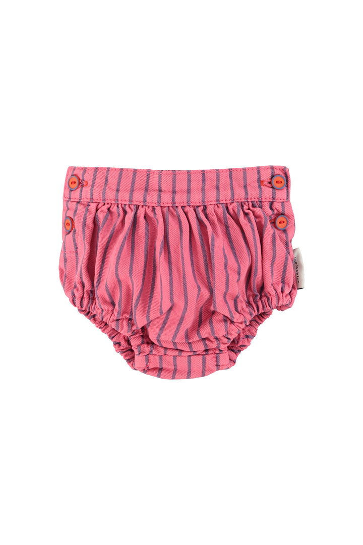 SS26.BB2607A-BABY SHORTIES - PINK WITH INDIGO STRIPES