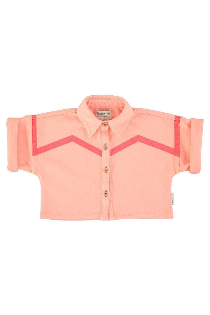 SS26.CT2602-SHORT SLEEVES JACKET - PINK W/ PINK GEOMETRIC LINES