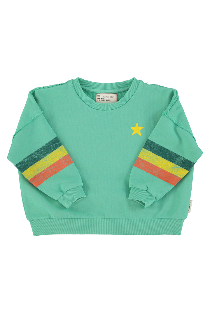 SS26.FLP2603-SWEATSHIRT - GREEN W/ MULTICOLOR STRIPES