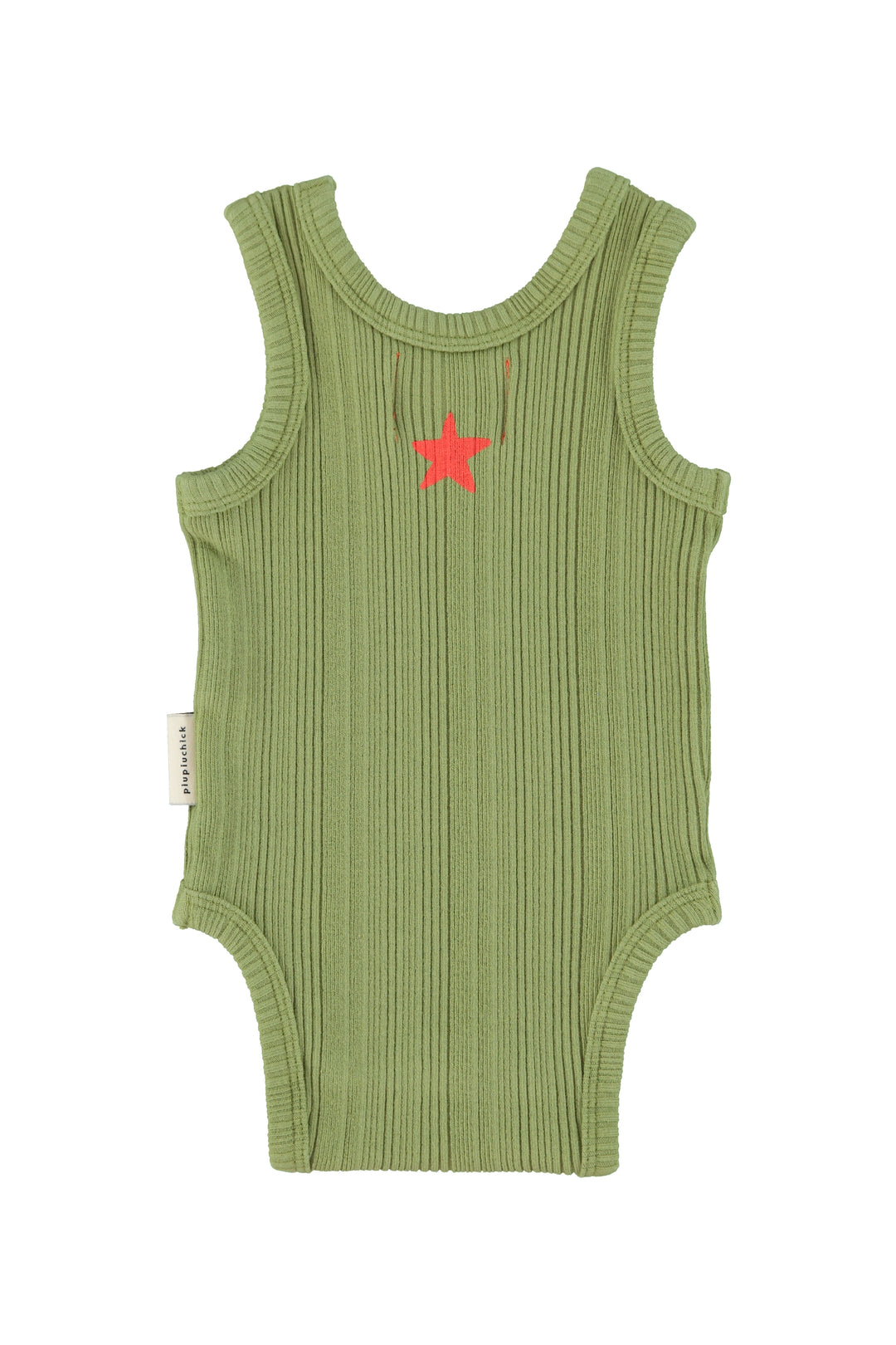 SS26.JRS2603-SLEEVELESS BODYSUIT - OLIVE W/ ICE CREAM PRINT