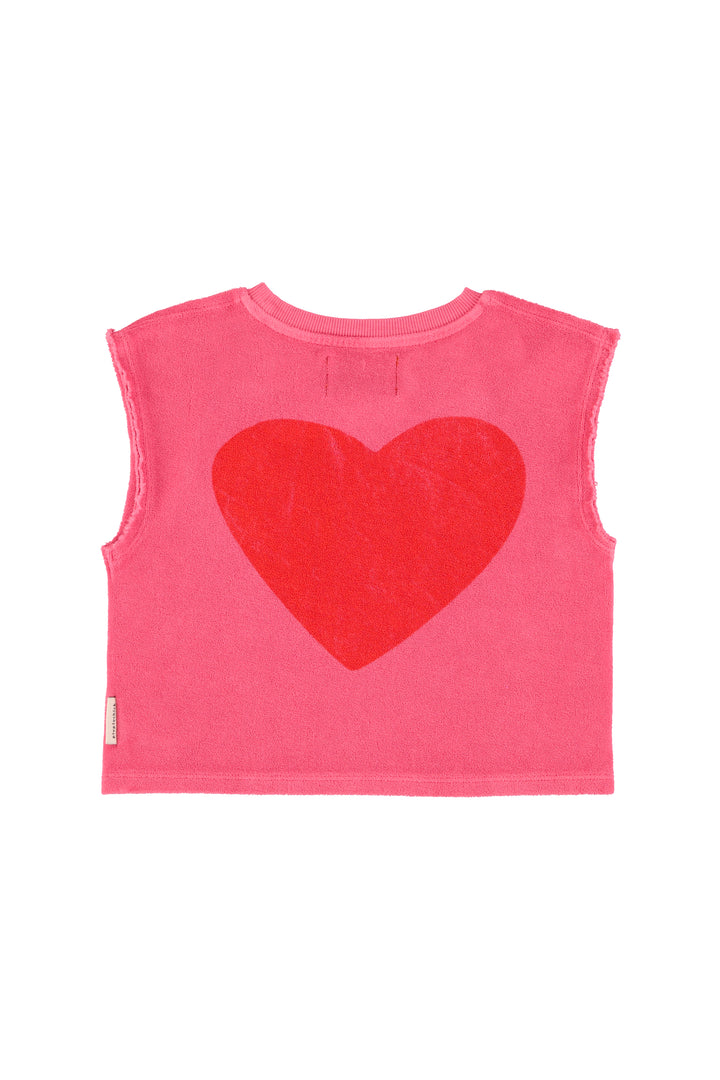 SS26.JRS2608-SLEEVELESS TOP - PINK W/ "AMOUR" PRINT