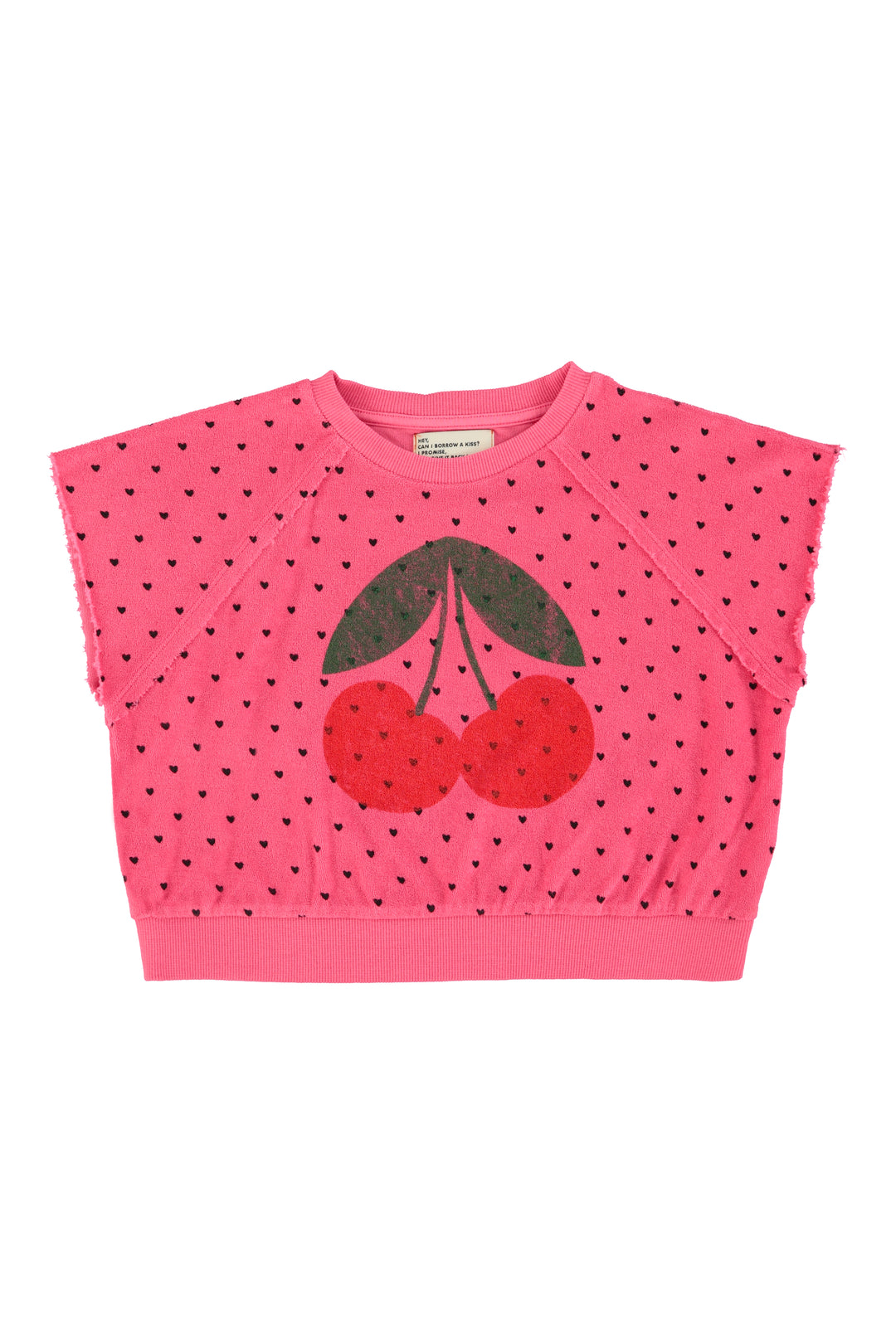 SS26.JRS2617-SLEEVELESS SWEATSHIRT - PINK W/ CHERRY PRINT