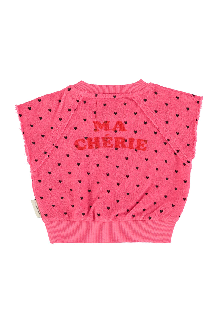 SS26.JRS2617-SLEEVELESS SWEATSHIRT - PINK W/ CHERRY PRINT