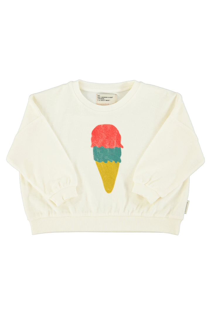 SS26.JRS2618-SWEATSHIRT-ECRU W/ ICE CREAM PRINT