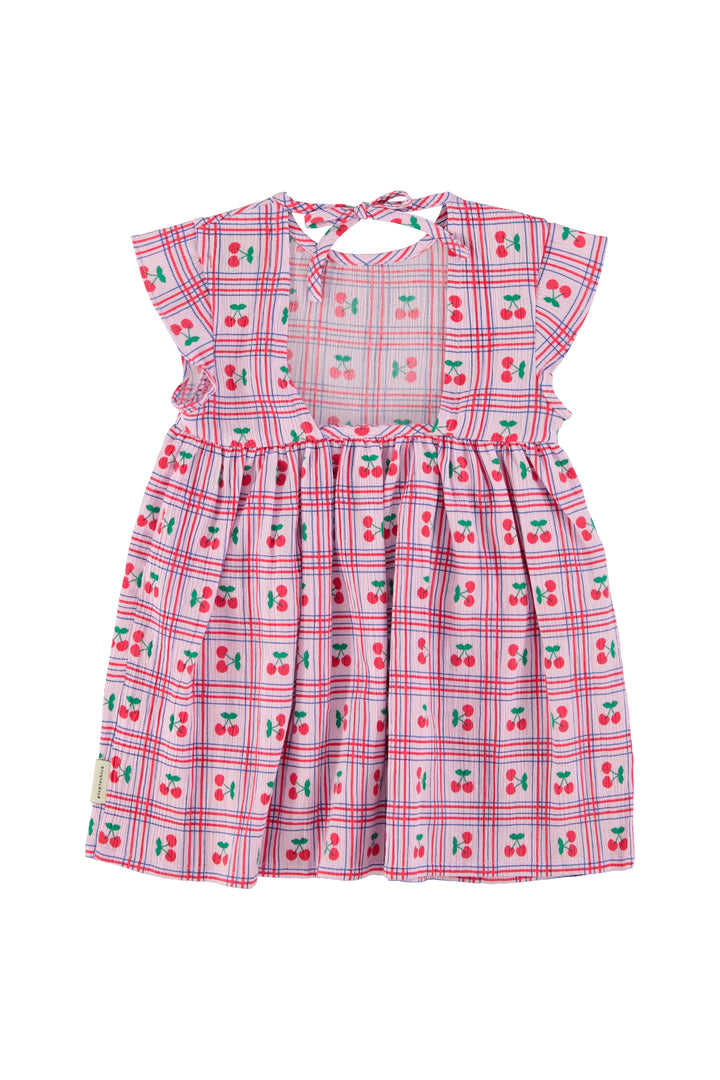 SS26.USAMN2612B-SHORT DRESS ECRU W/ CHERRIES ALL OVER