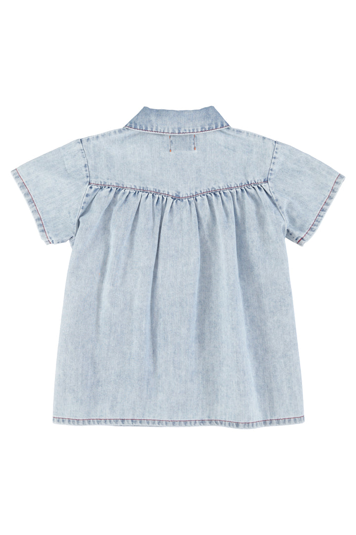 SS26.MN2613-SHORT DRESS - BLUE LIGHT DENIM