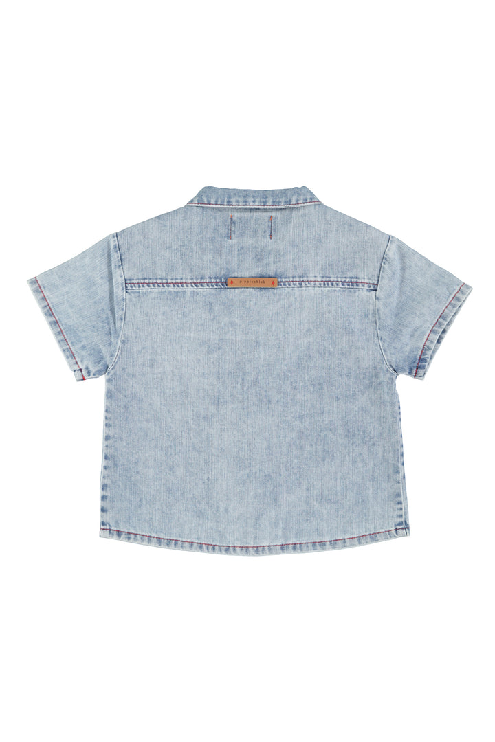 SS26.RP2601B-HAWAIIAN SHIRT - BLUE LIGHT DENIM