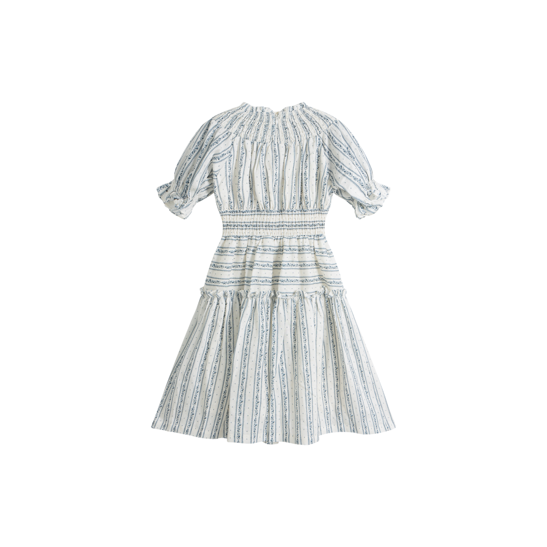 Evelina Dress Blue Stripes