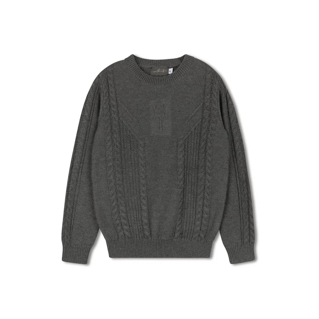ST2096-CHARCOAL CREW SWEATER-Light Grey