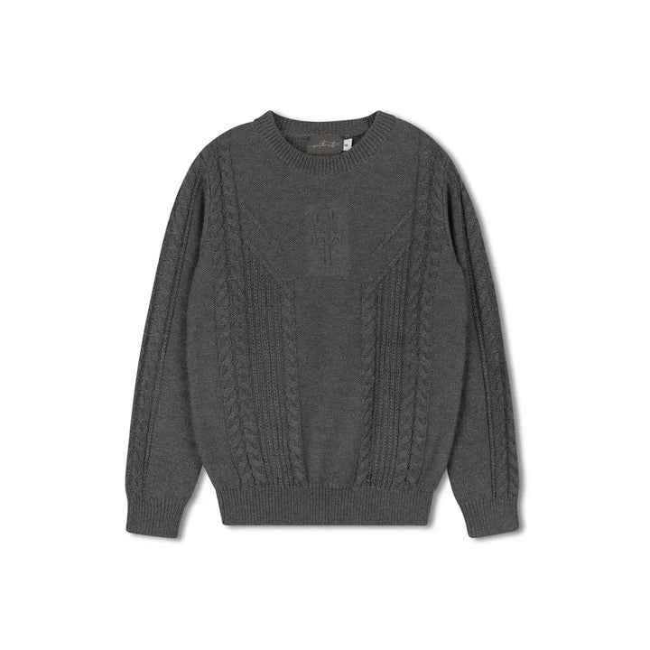 ST2096-CHARCOAL CREW SWEATER-Light Grey