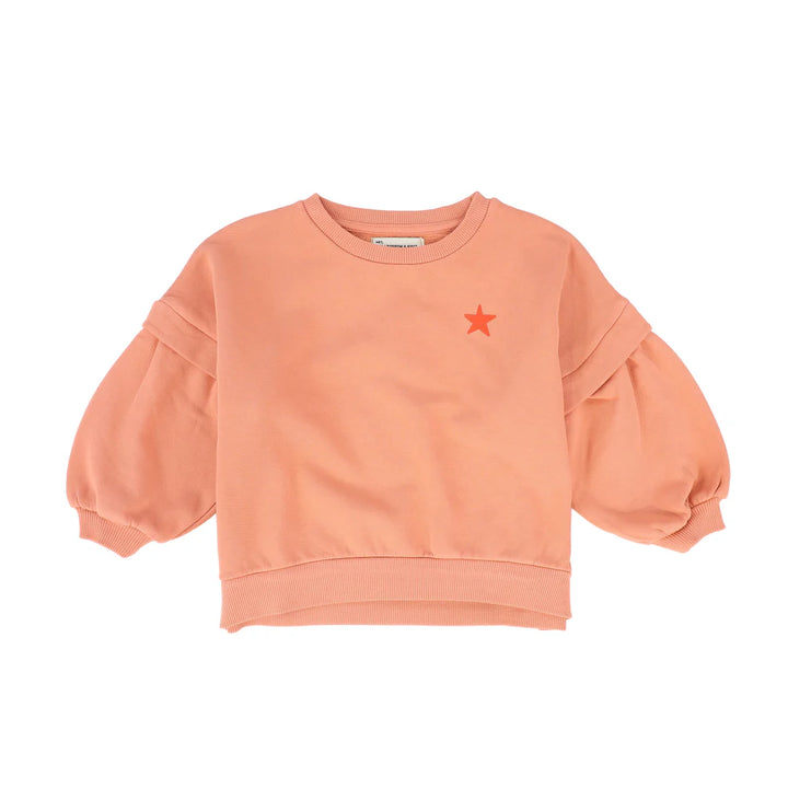 AW25.FLP2506USA-Sweatshirt | Pink w/ logo print-pink |carded organic cotton fleece