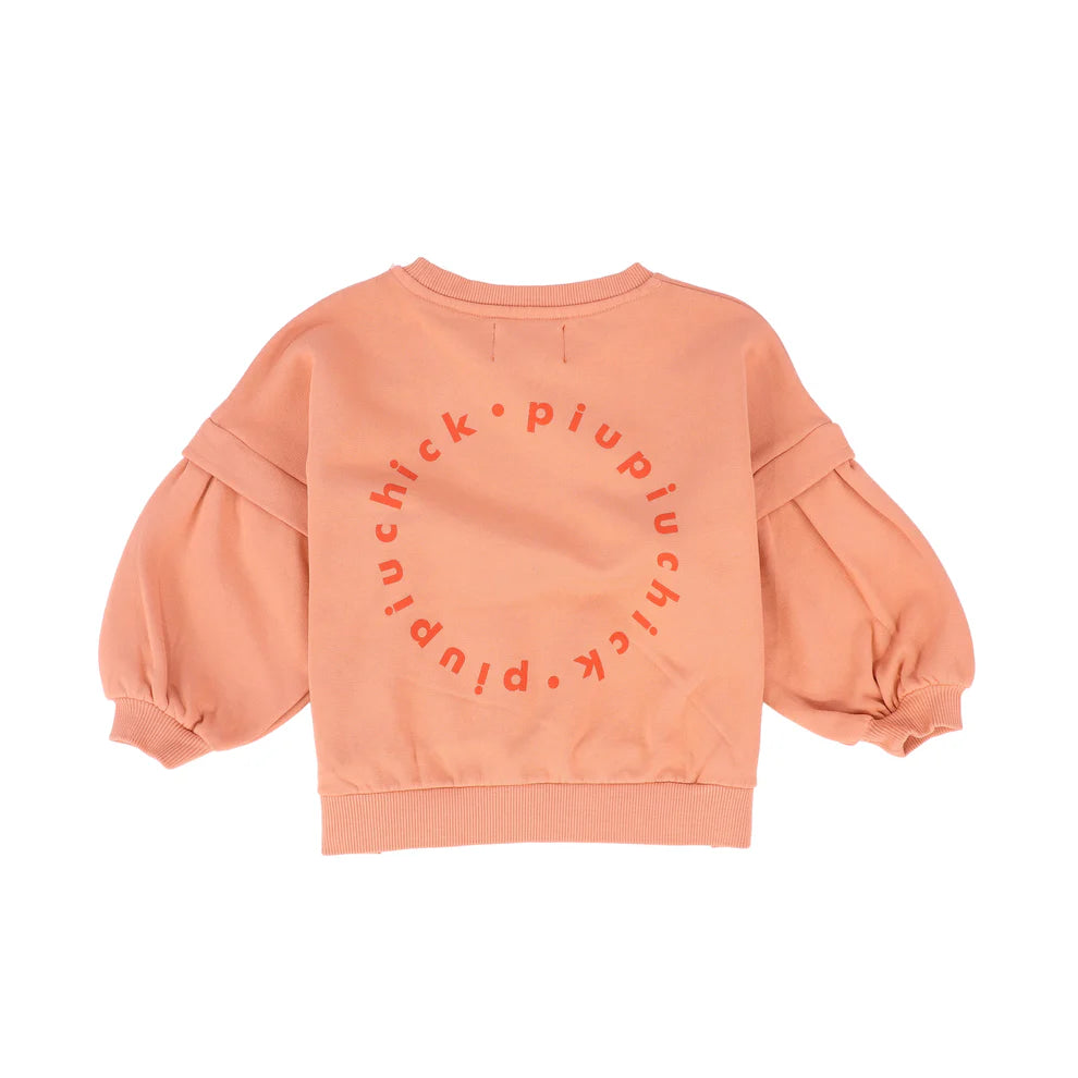 AW25.FLP2506USA-Sweatshirt | Pink w/ logo print-pink |carded organic cotton fleece