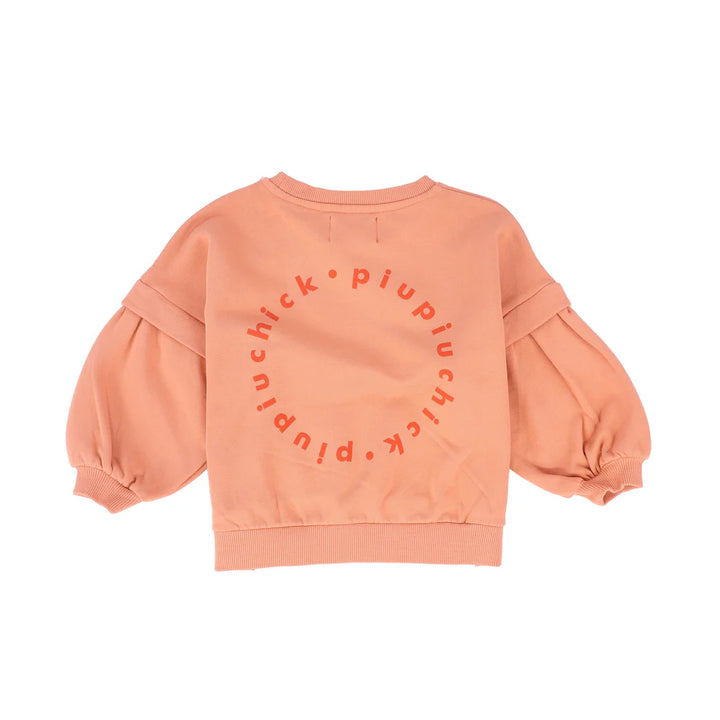 AW25.FLP2506USA-Sweatshirt | Pink w/ logo print-pink |carded organic cotton fleece