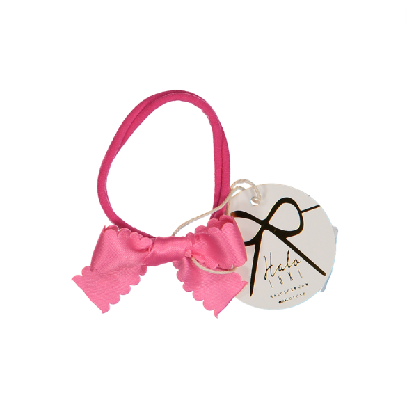 Gumdrop scalloped satin baby bow headband hot pink