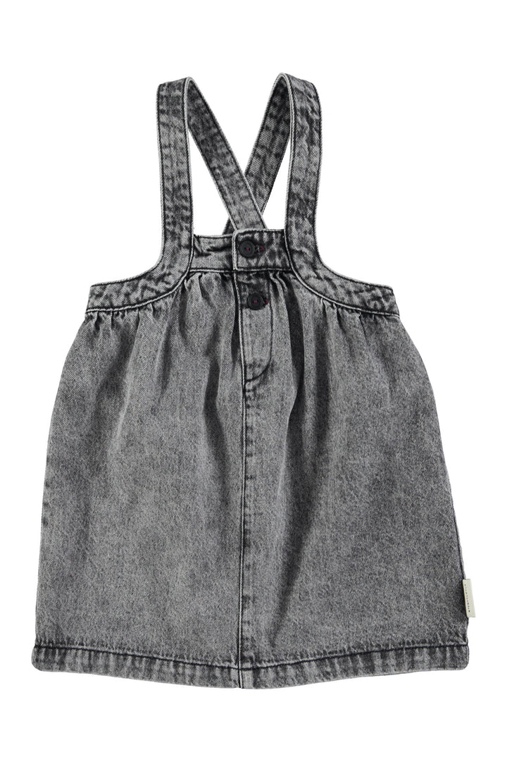 AW25.MN2513-Short dress w/ straps | Faded black denim-faded black | cotton denim