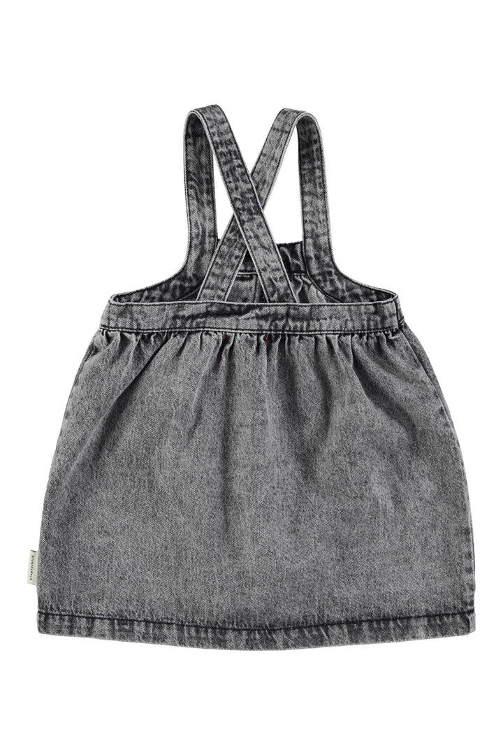 AW25.MN2513-Short dress w/ straps | Faded black denim-faded black | cotton denim