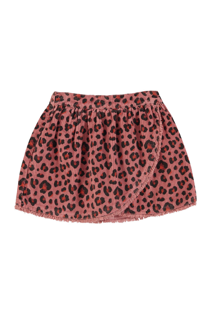 AW25.MN2509AUSA-Knee-lenght skirt | Pink w/ animal print-pink | cotton corduroy