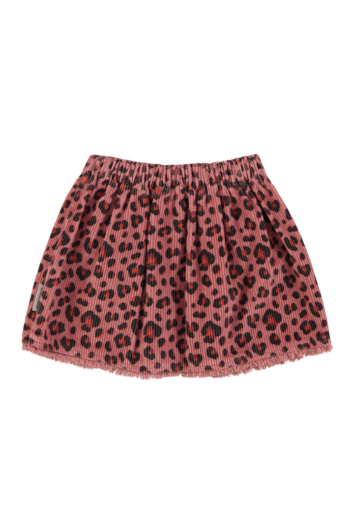 AW25.MN2509AUSA-Knee-lenght skirt | Pink w/ animal print-pink | cotton corduroy