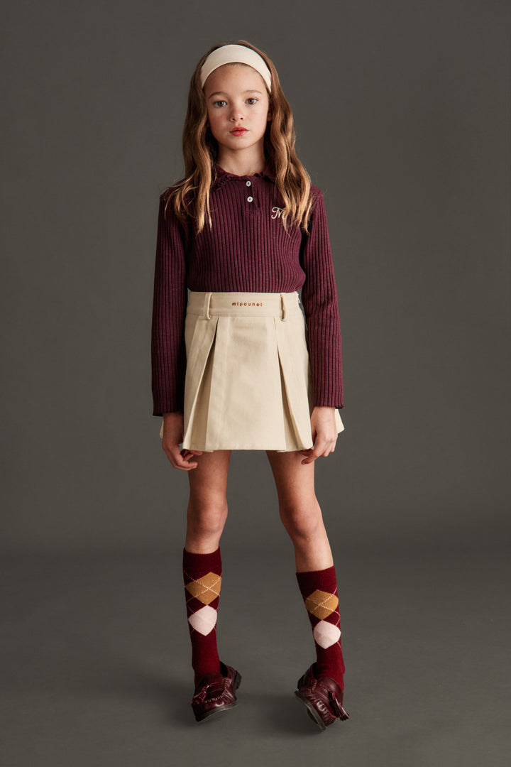 NINA PLEATED SKIRT - CUSTOM - COTTON TWILL (BEIGE)