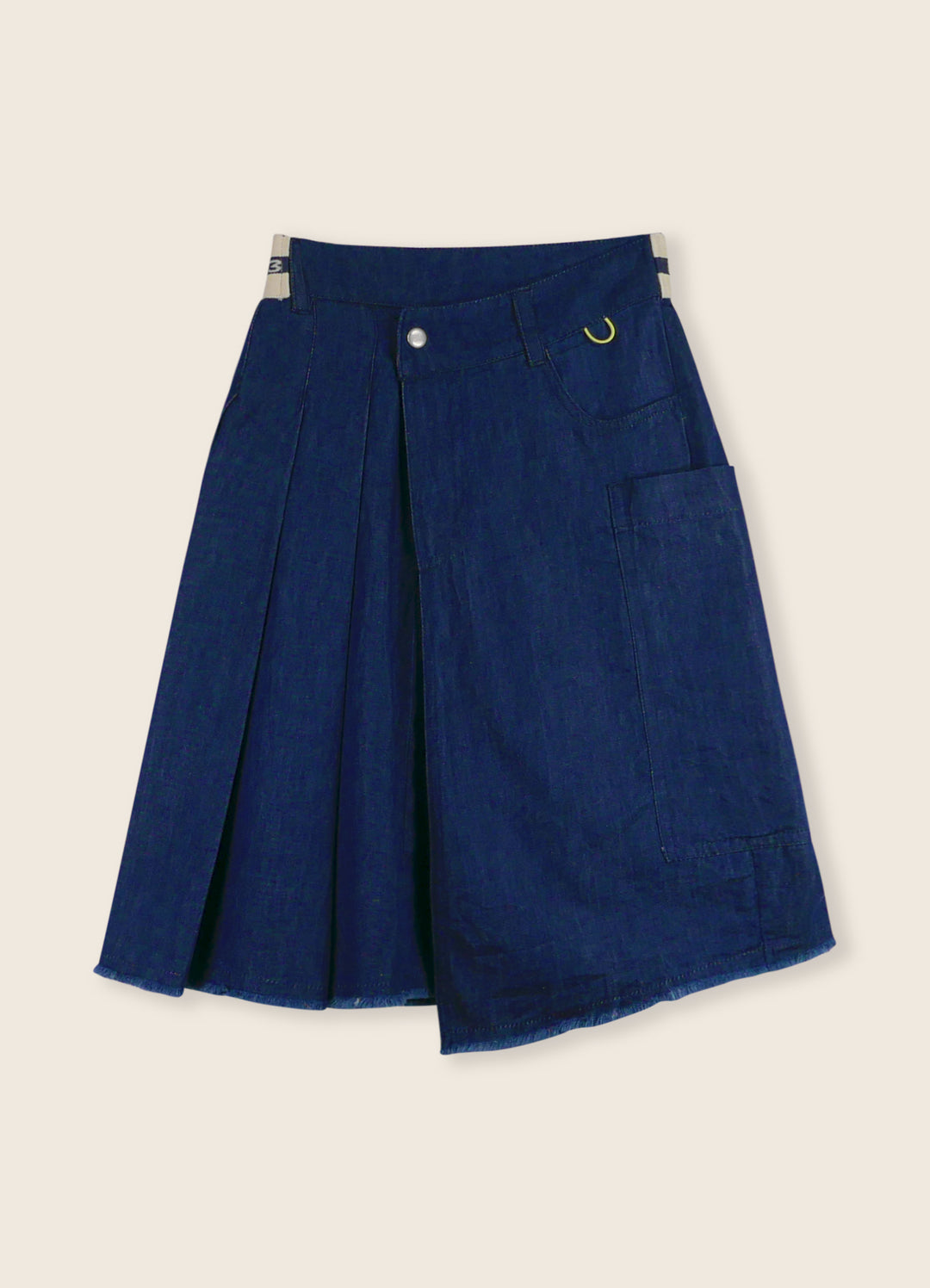 3LS25_3036-ASYMMETRIC SKIRT-Dark Blue/Chambray