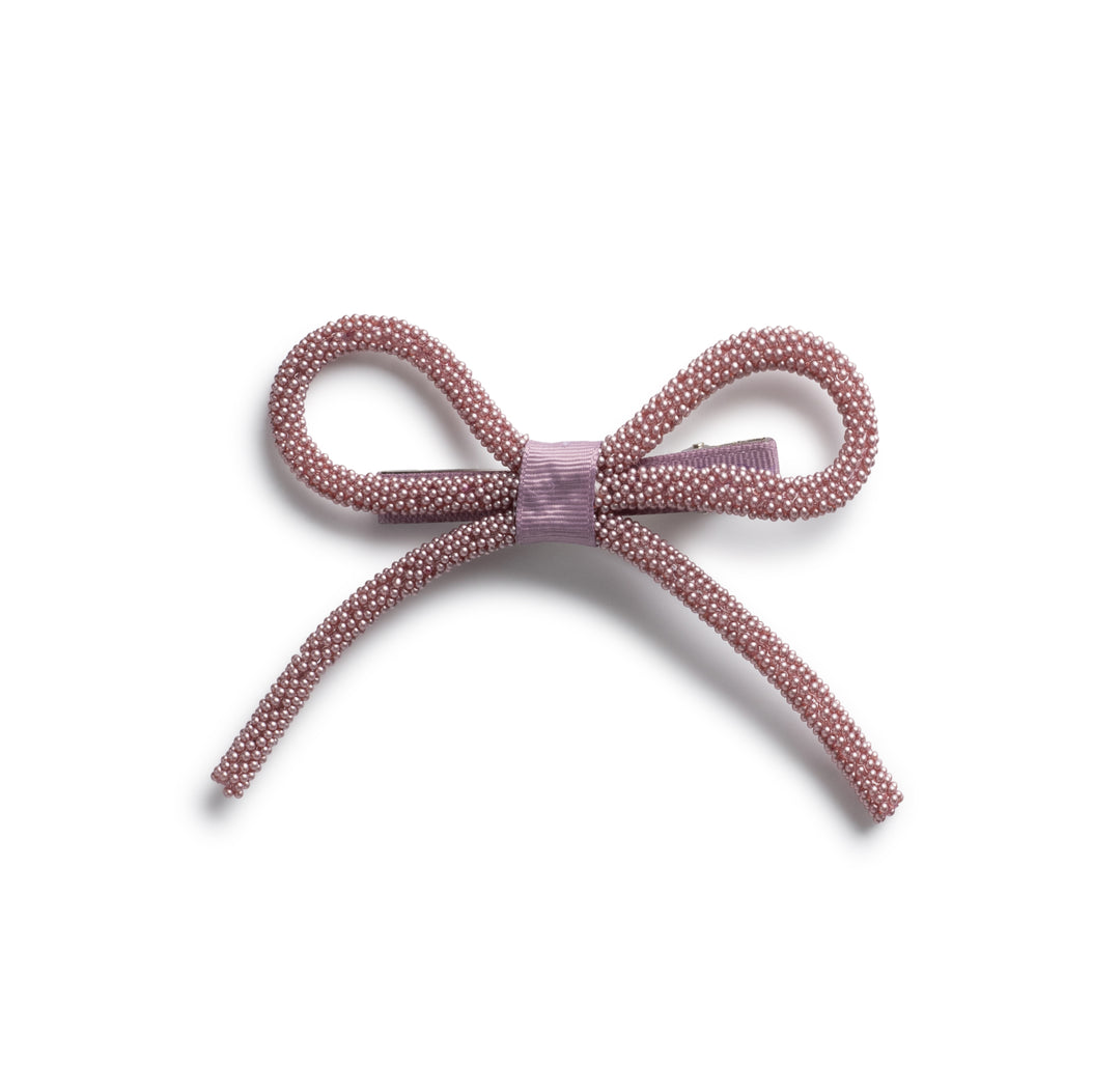 Sprinkle pearl bow clip lilac