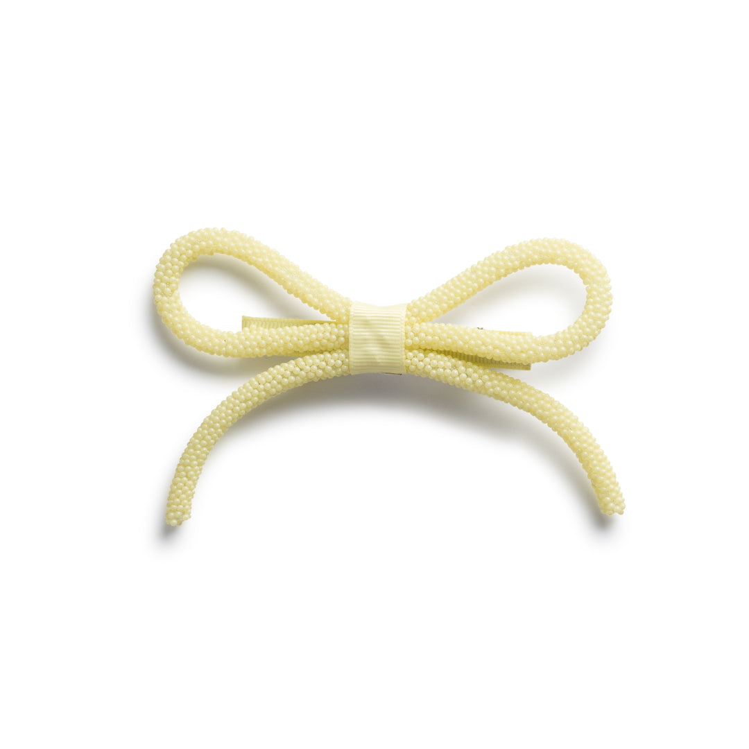 Sprinkle pearl bow clip lemon