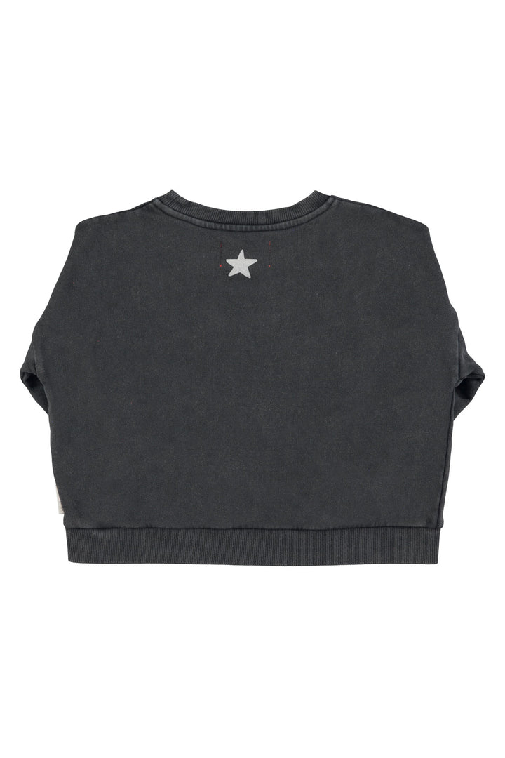 AW25.FLP2504BUSA-Sweatshirt |Faded black w/ "Jimi Hendrix" print-faded black| carded organic cotton fleece