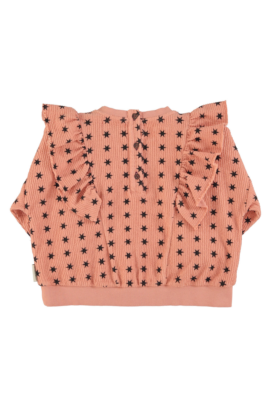 AW25.FLP2507-Sweatshirt | Pink w/ black stars-light pink |textured cotton fleece