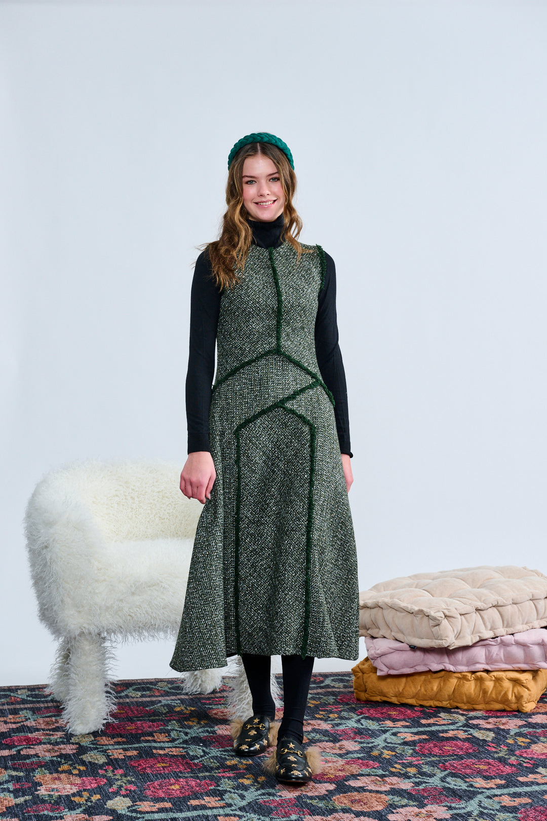 T-1399 OLIVE TWEED W/ GOLD SHIMMER JUMPER