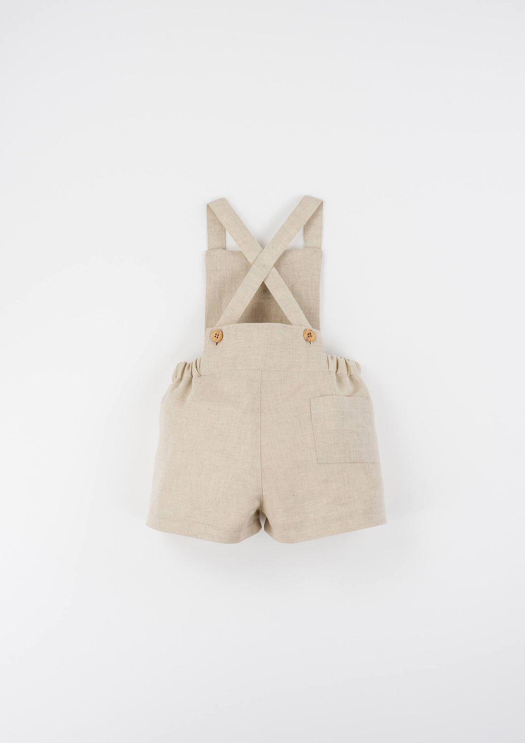 MOD.10.1 SAND LINEN DUNGAREES WITH PLEAT