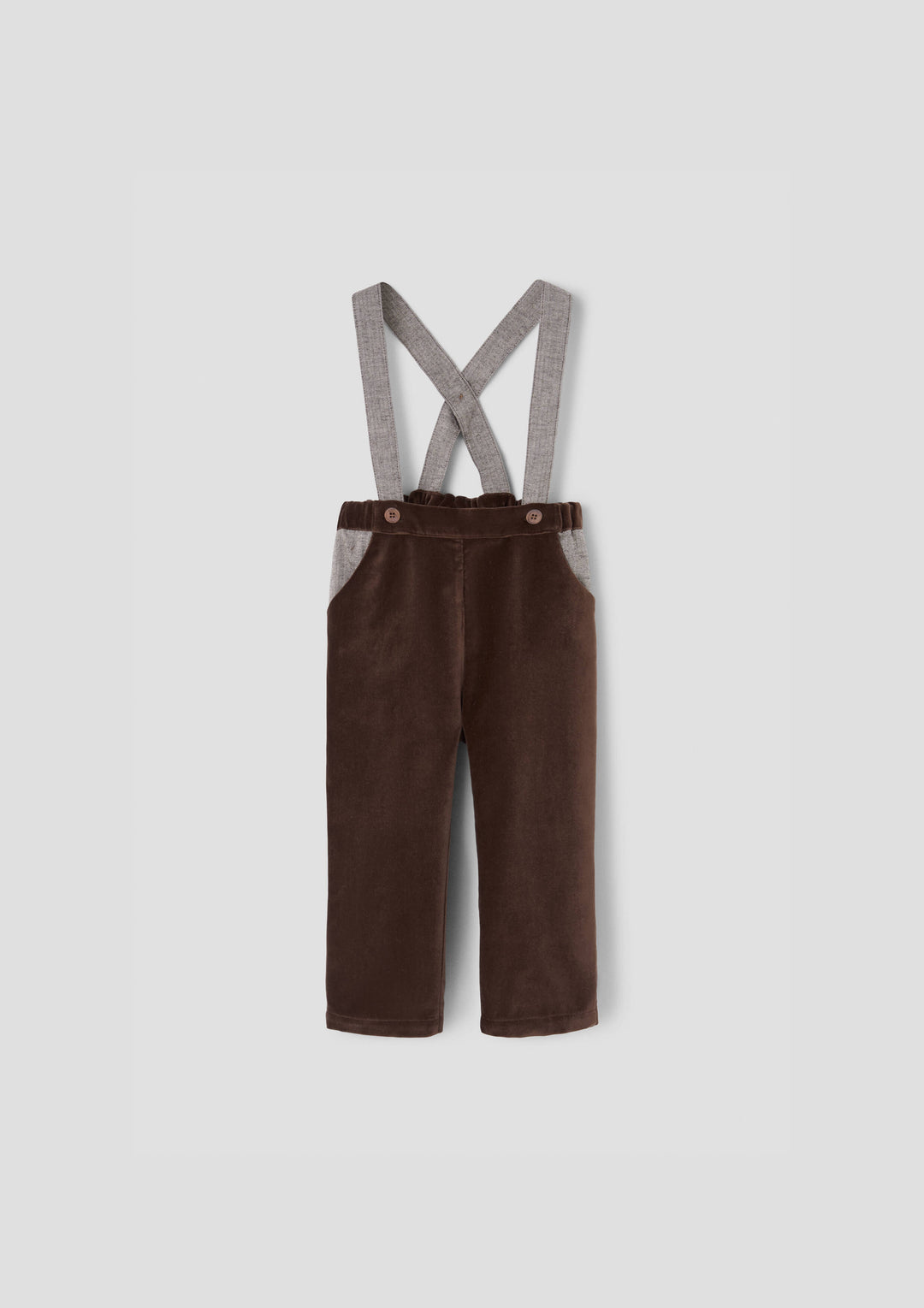 MOD.11.2 BROWN VELVET TROUSERS WITH STRAPS WITH VELVET STRAPS
