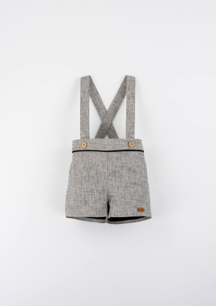 MOD.11.2 BLACK FLECK SHORTS WITH STRAPS