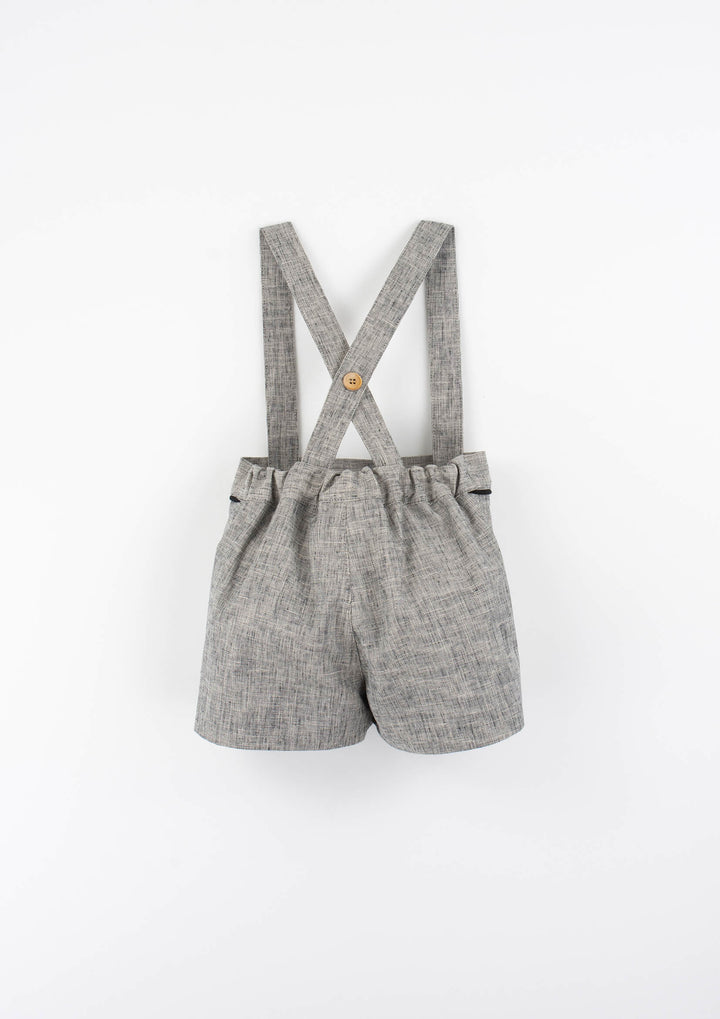 MOD.11.2 BLACK FLECK SHORTS WITH STRAPS