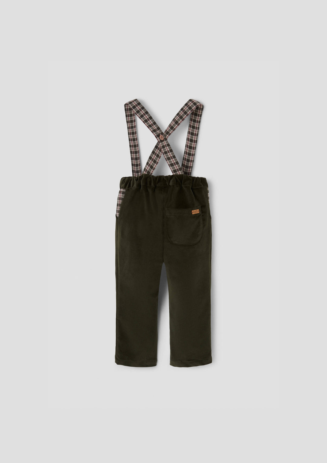 MOD.11.3 MOSS GREEN VELVET TROUSERS WITH STRAPS W VELVET STRAPS
