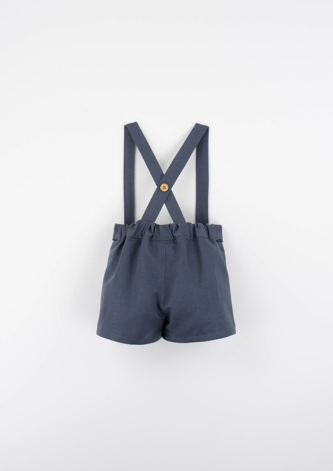 MOD.11.4 SLATE BLUE LINEN SHORTS WITH STRAPS