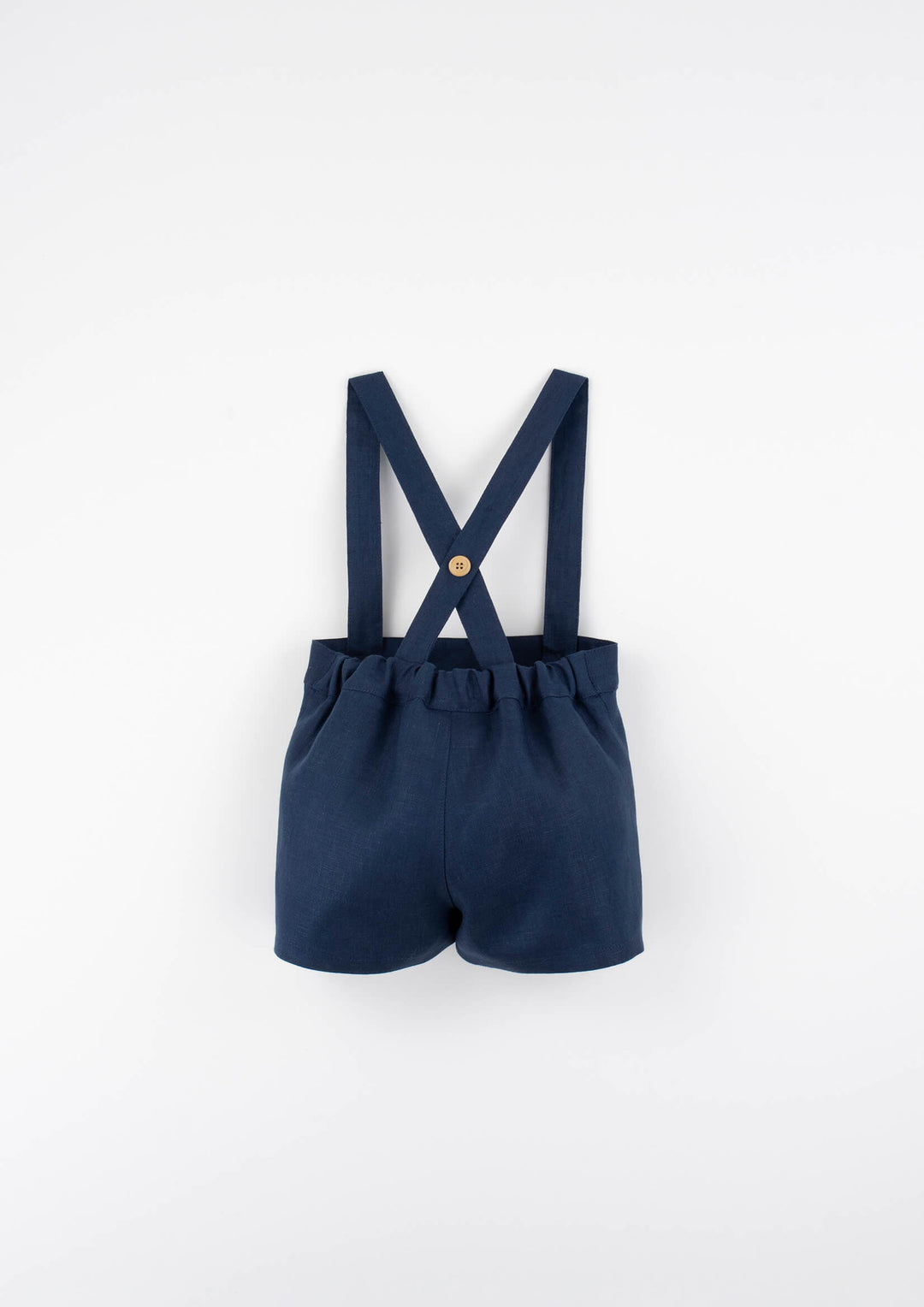 MOD.11.5 NAVY BLUE LINEN SHORTS WITH STRAPS