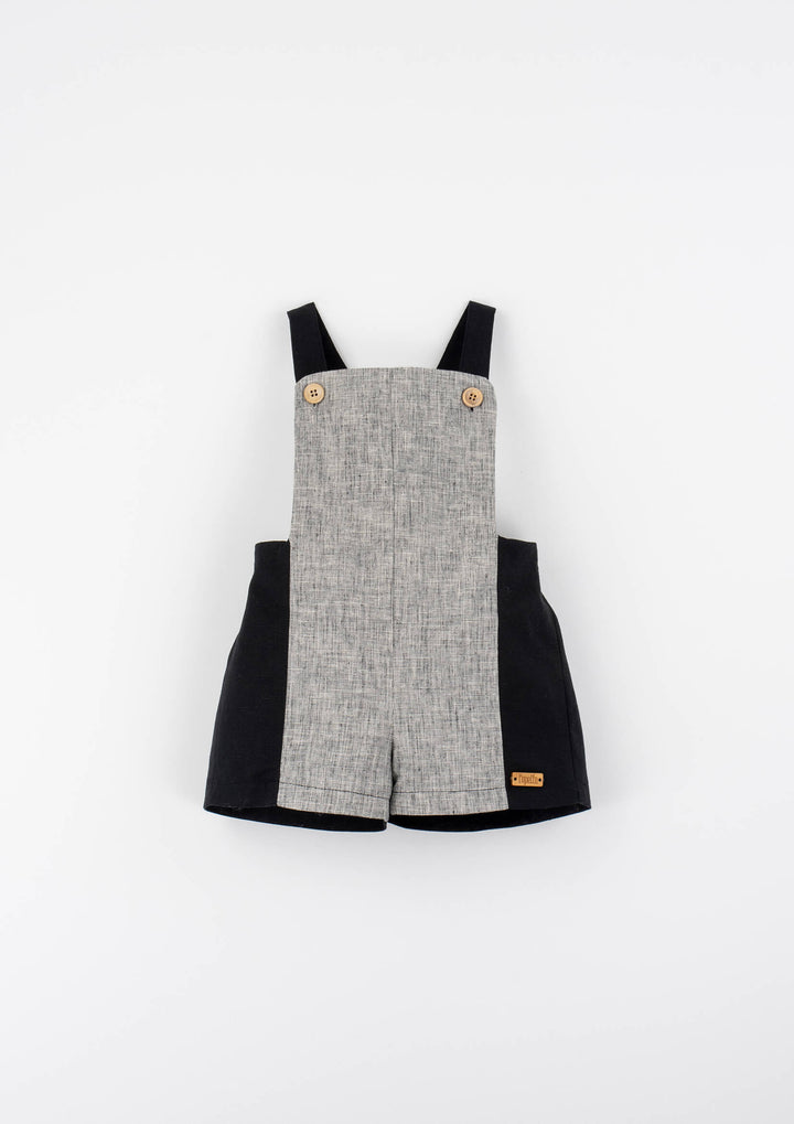 MOD.12.4 BLACK FLECK COMBINATION DUNGAREES