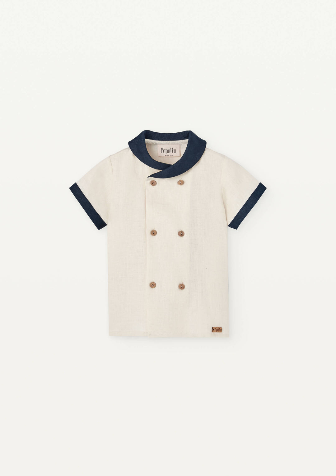 Mod 17.3 Navy Blue linen shirt with Sailor Collar