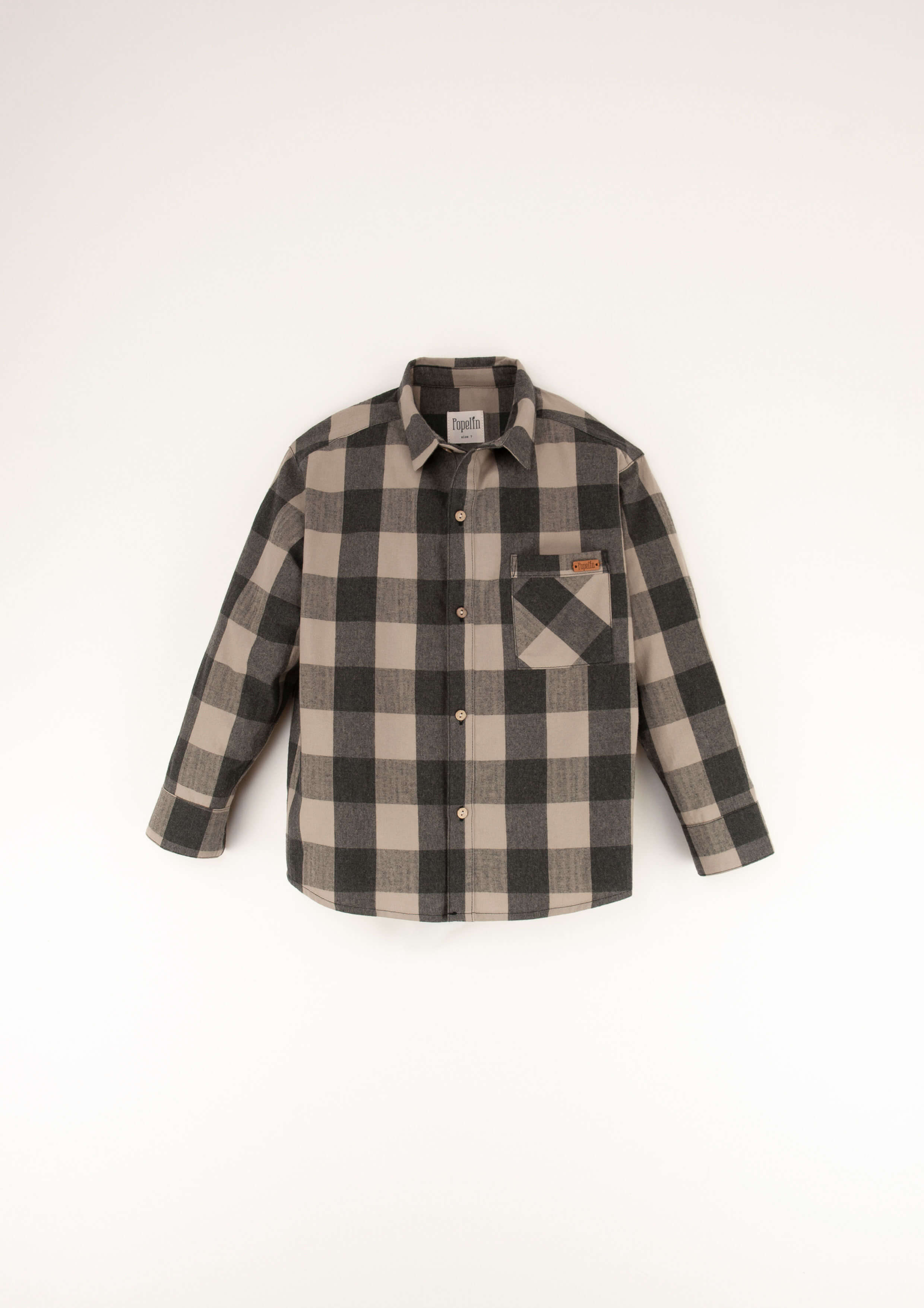 18.1-TAUPE CHECK SHIRT W/COLLAR – whoopikids