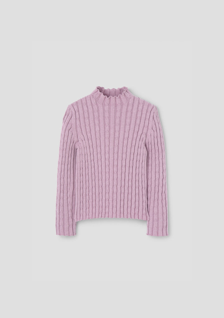 MOD.18.2 MAUVE PERKINS NECK KNITTED SWEATER